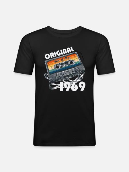 Cassette May 1969 Vintage 1969 Birthday 1969 - Men's Slim Fit T-Shirt - black