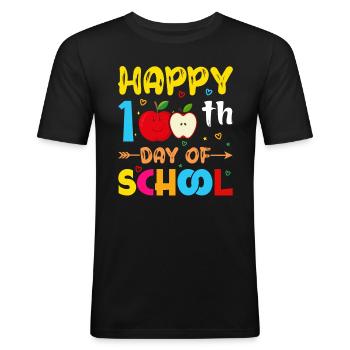 100 days school child school beginners - Men's Slim Fit T-Shirt - black - Front - Nik (191cm)