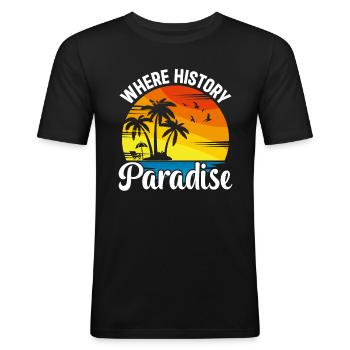 Playa del Carmen Paradise Mexiko Stadt Urlaub - Männer Slim Fit T-Shirt - Schwarz - Vorne - Nik (191cm)
