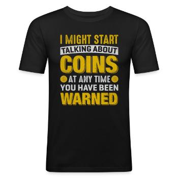 Coin Collector Coins Silver Coins Gold Coins - Men's Slim Fit T-Shirt - black - Front - Nik (191cm)