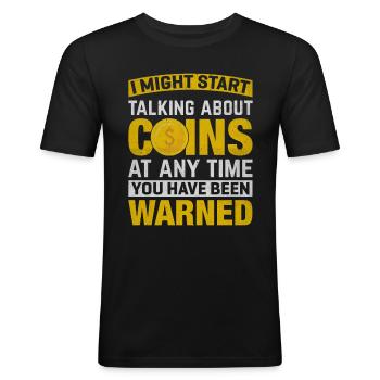 Coins Coin Collector Commemorative Coin Album - Men's Slim Fit T-Shirt - black - Front - Nik (191cm)