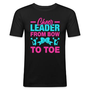 Cheerleader von Kopf bis zum Zeh - Männer Slim Fit T-Shirt - Schwarz - Vorne - Nik (191cm)