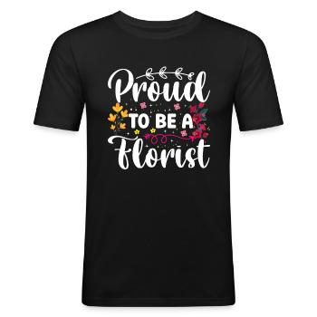 Florist Floral Arrangement Bouquet - Men's Slim Fit T-Shirt - black - Front - Nik (191cm)