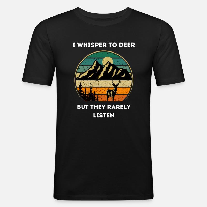 Hirschjäger Einzigartige Jagd - Männer Slim Fit T-Shirt - Schwarz