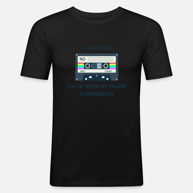 Retro -sarkastisches Alter Spruche - Männer Slim Fit T-Shirt - Schwarz
