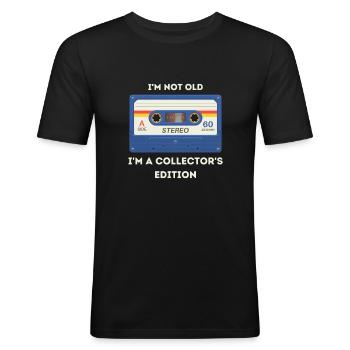 Retro -sarkastisches Alter Spruch - Männer Slim Fit T-Shirt - Schwarz - Vorne - Nik (191cm)