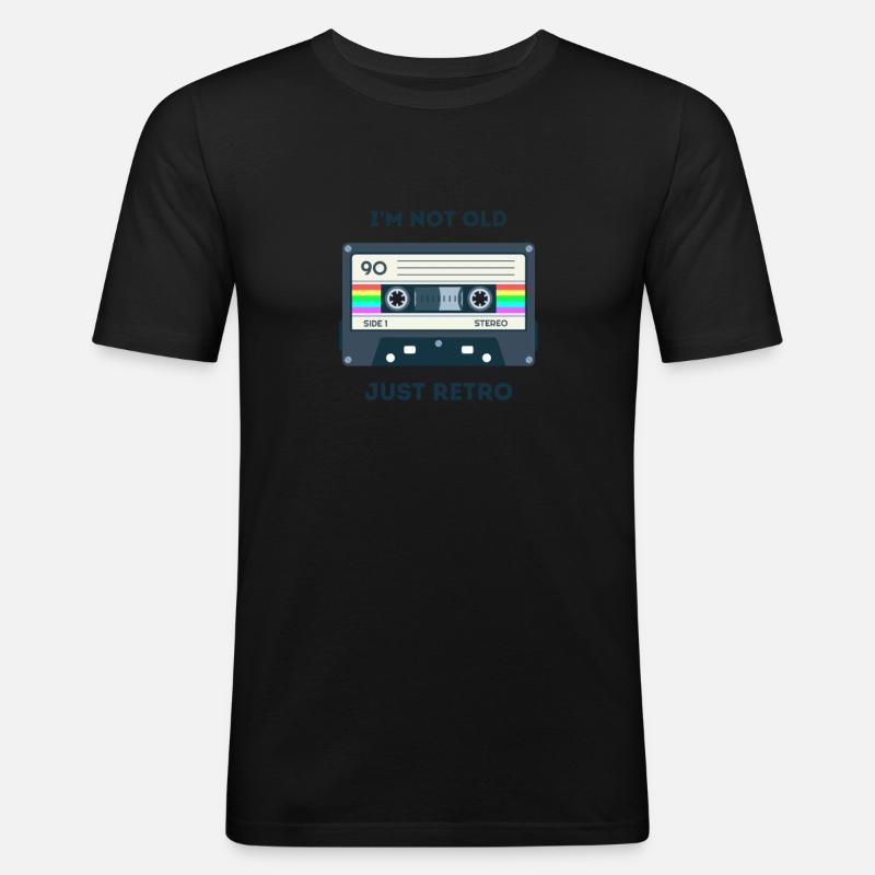 Retro -sarkastisches Alter Spruche - Männer Slim Fit T-Shirt - Schwarz