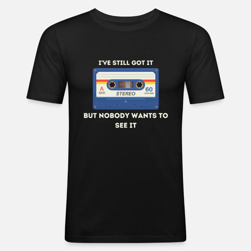 Retro -Sarcastic - Männer Slim Fit T-Shirt - Schwarz