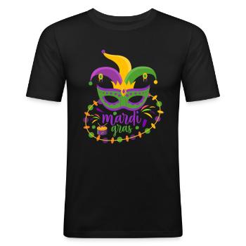 Mardi Gras Festival Carnival Carnival Dress Up - Men's Slim Fit T-Shirt - black - Front - Nik (191cm)