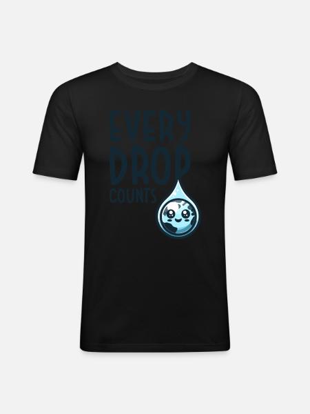 Every drop counts Rainwater harvest - Men's Slim Fit T-Shirt - black