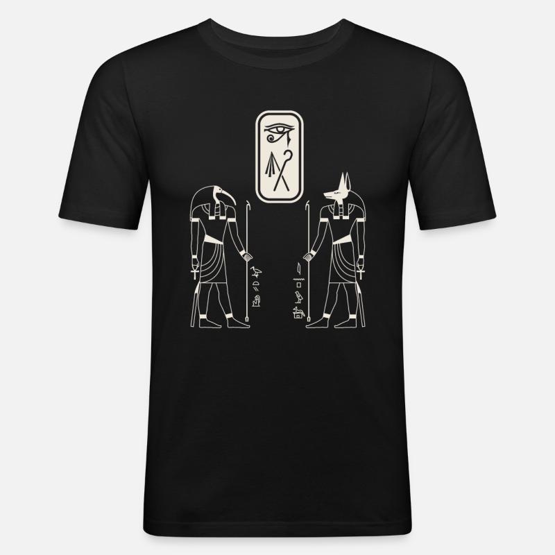 Osiris anubis égyptien hiéroglyhs de - T-shirt près du corps Homme - noir