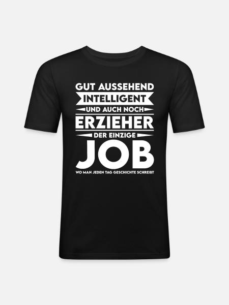 Good-looking, intelligent and educator - Men's Slim Fit T-Shirt - black