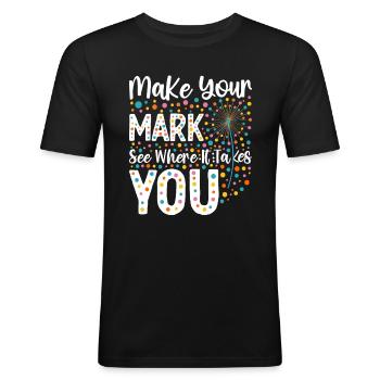 International Colorful Dots Day - Men's Slim Fit T-Shirt - black - Front - Nik (191cm)