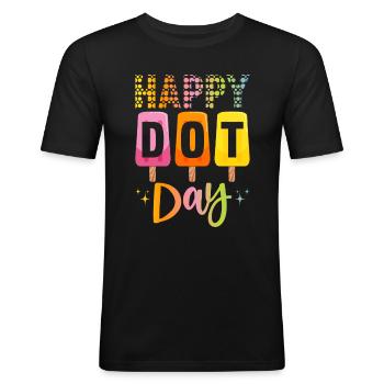 International Colorful Dots Day - Men's Slim Fit T-Shirt - black - Front - Nik (191cm)