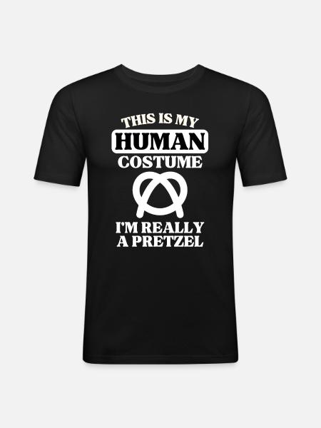 Costume Humain Pretzel - T-shirt près du corps Homme - noir
