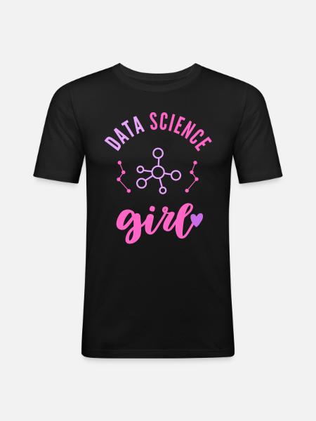 Data Science Mädchen Frau - Männer Slim Fit T-Shirt - Schwarz