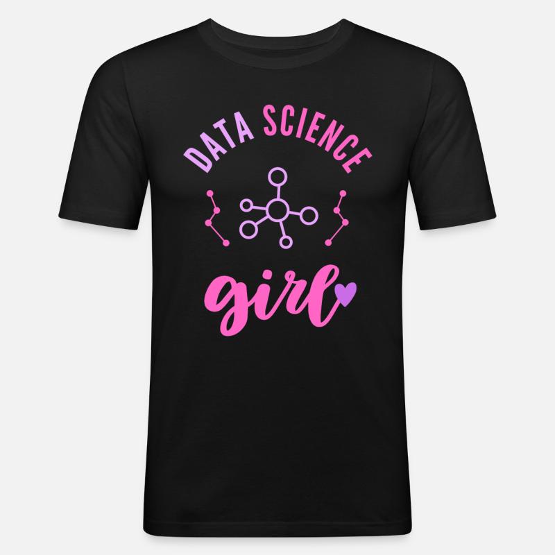 Data Science Mädchen Frau - Männer Slim Fit T-Shirt - Schwarz