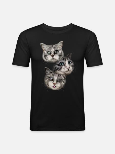 KISSES - Men's Slim Fit T-Shirt - black