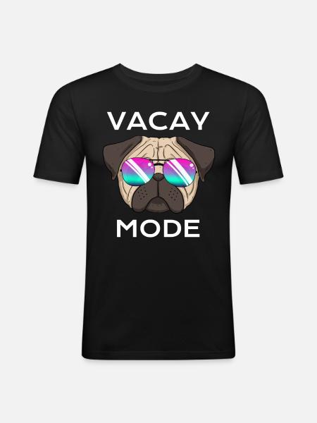 Vacay Mode Sommerurlaub - Männer Slim Fit T-Shirt - Schwarz