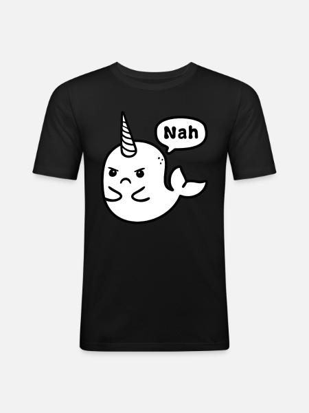 Nah-whal - Men's Slim Fit T-Shirt - black