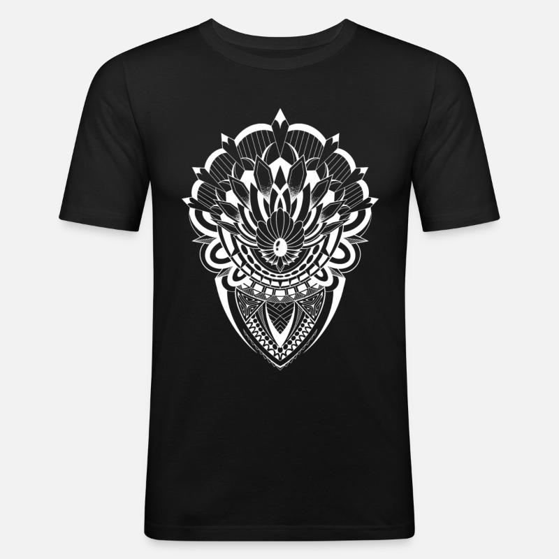 PolygeoTribal - Männer Slim Fit T-Shirt - Schwarz
