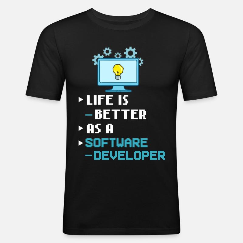 Software Entwicklung Softwareentwickler Entwickler - Männer Slim Fit T-Shirt - Schwarz