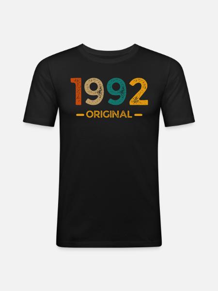 1992 Original - Männer Slim Fit T-Shirt - Schwarz