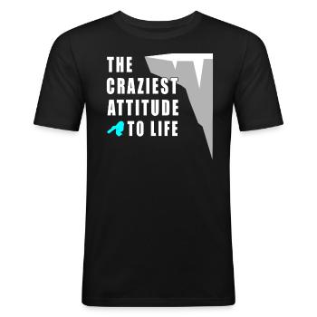 The craziest feeling cliff jumping - Men's Slim Fit T-Shirt - black - Front - Nik (191cm)