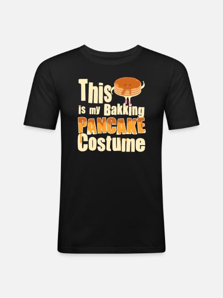 Pancake Baking Costume - Funny Pancake - Men's Slim Fit T-Shirt - black