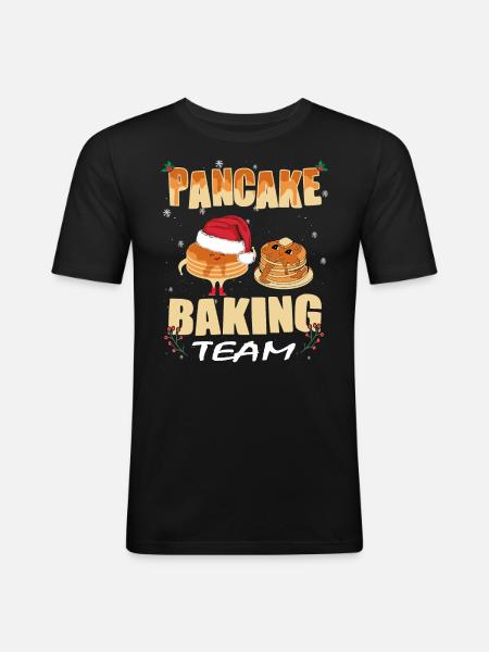 Christmas Pancake Pancake Baking - Men's Slim Fit T-Shirt - black