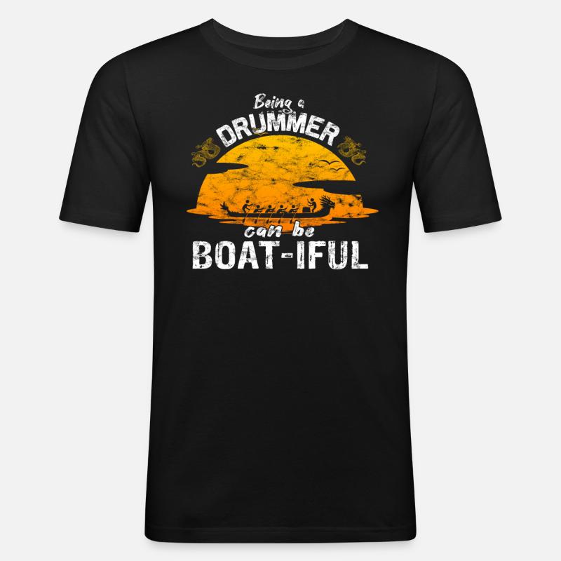 Course de bateaux-dragons chinois - T-shirt près du corps Homme - noir