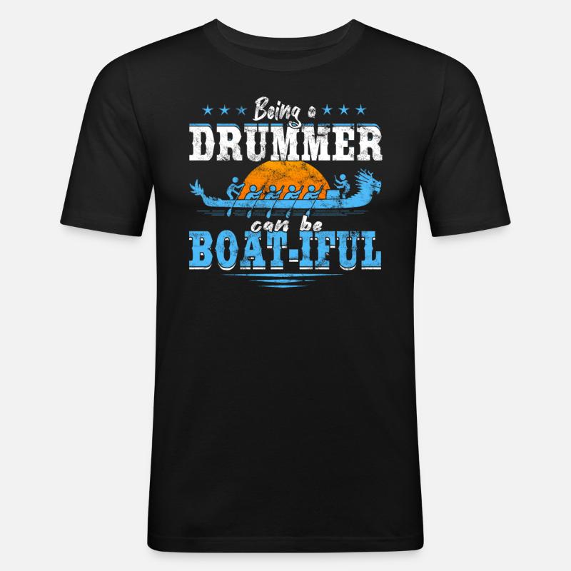 Chinesisches Drachenboot-Bootsrennen - Männer Slim Fit T-Shirt - Schwarz