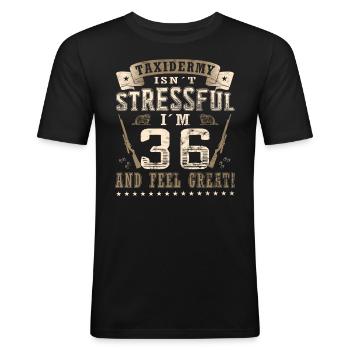 Präparatoren 36. Geburtstag Präparatoren - Männer Slim Fit T-Shirt - Schwarz - Vorne - Nik (191cm)