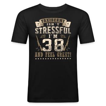 Präparatoren 38. Geburtstag Präparatoren - Männer Slim Fit T-Shirt - Schwarz - Vorne - Nik (191cm)