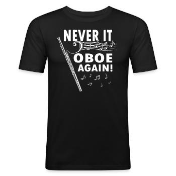 Instrument à vent Musique Bassoniste - T-shirt près du corps Homme - noir - Devant - Nik (191cm)