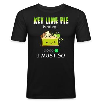 Lustiges Zitronenkuchen Design - Männer Slim Fit T-Shirt - Schwarz - Vorne - Nik (191cm)