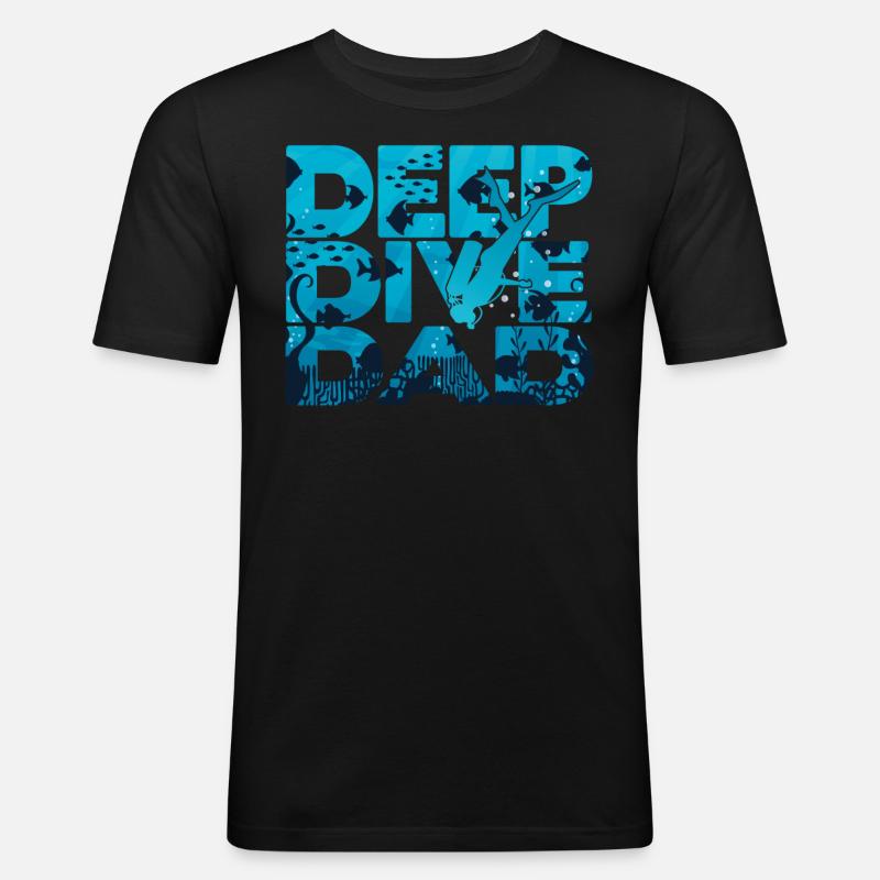 Freedive Deep Dive DeepDive papa - T-shirt près du corps Homme - noir