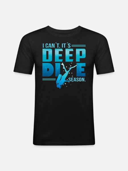 Deep Diving Freedive DeepDive - Men's Slim Fit T-Shirt - black