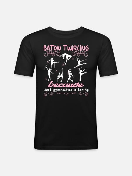 Gymnastics Dance Baton Whirling Gymnastics - Men's Slim Fit T-Shirt - black