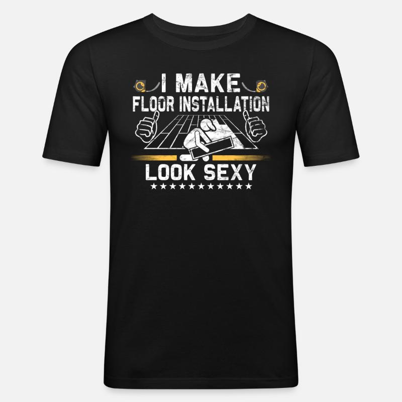 Flooring carpet installers - Men's Slim Fit T-Shirt - black