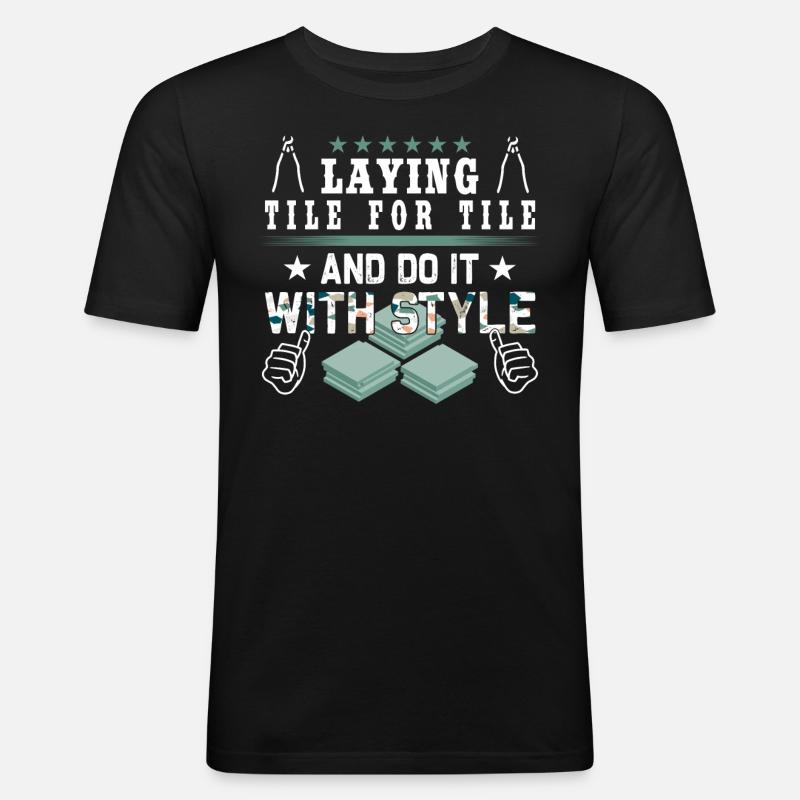 Bodenbelagsbau Teppichverleger - Männer Slim Fit T-Shirt - Schwarz