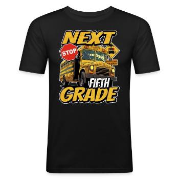 Nächste Station Der Fünften 5. Klasse Zurück In - Männer Slim Fit T-Shirt - Schwarz - Vorne - Nik (191cm)