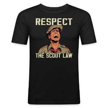 Camping Scouting - Drôle de père scout - T-shirt près du corps Homme - noir - Devant - Nik (191cm)