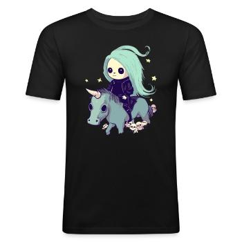 Pastell Goth Kawaii Süßes - Männer Slim Fit T-Shirt - Schwarz - Vorne - Nik (191cm)