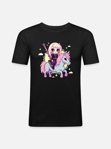 Süßes Okkultes Todesmädchen, Das - Männer Slim Fit T-Shirt - Schwarz