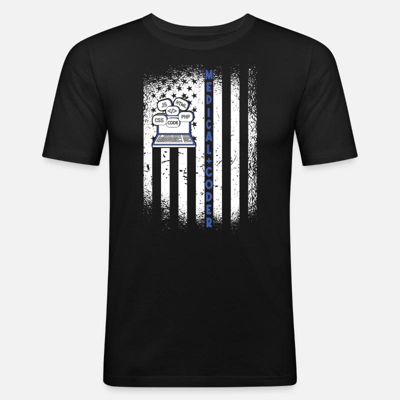 Medizinischer Assistent - Medizinischer Kodierer - Männer Slim Fit T-Shirt - Schwarz