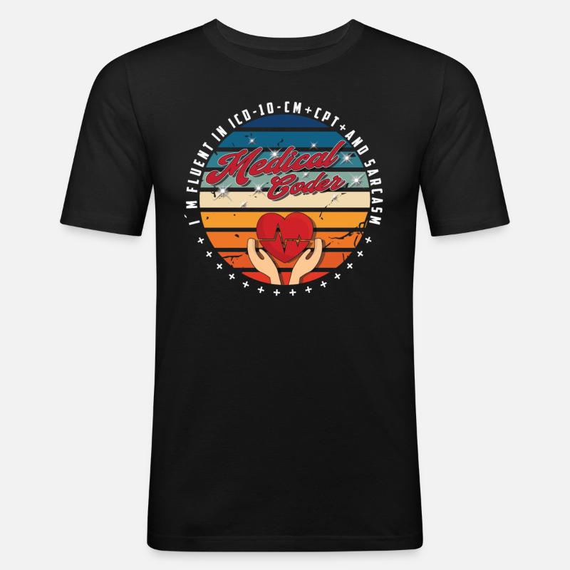 Medizinischer Assistent - Medizinischer Kodierer - Männer Slim Fit T-Shirt - Schwarz