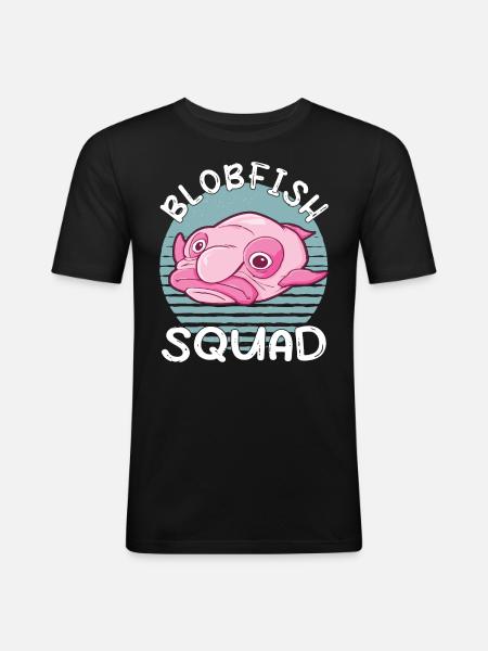 Costume de Blobfish - Visage de poisson Blob laid - - T-shirt près du corps Homme - noir