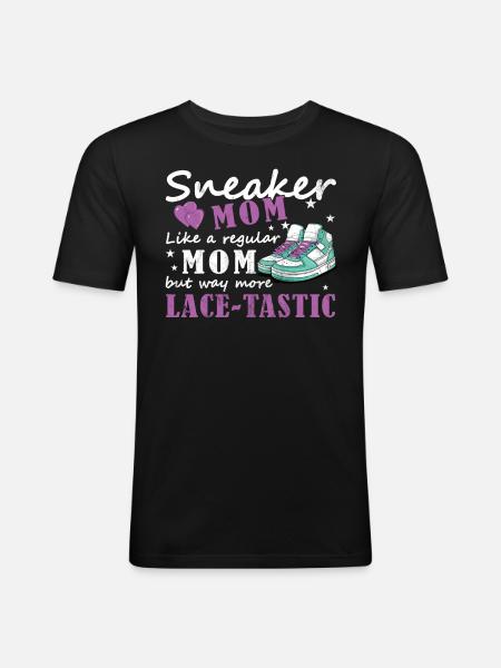 "Sneaker Mom" Lustiger Schuh - Männer Slim Fit T-Shirt - Schwarz