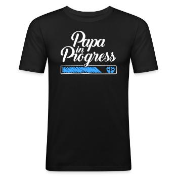 Pregnancy 2023 - Daddy Work in progress - - Men's Slim Fit T-Shirt - black - Front - Nik (191cm)